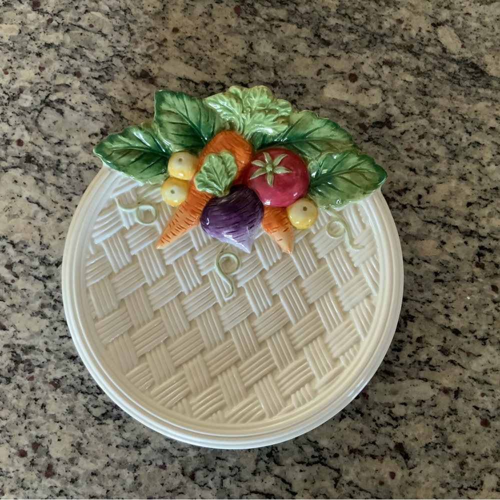 VINTAGE 1995 Fitz Floyd Canape Plates Vegetable Garden
